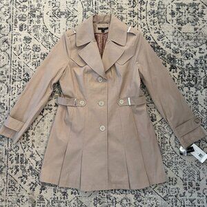 Via Spiga Women's Single Breasted Pleated Trench Coat Size Large